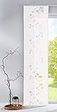 Gardinenbox Moderner Flächenvorhang Schiebegardine Leaf aus hochwertigem Ausbrenner-Stoff mit Klettband, 245x60 (HxB), Weiß, 85610