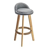 GGZONE Barhocker, Esszimmerstuhl, moderner Barhocker, hoher Hocker aus massivem Holz mit ergonomischer Rückenlehne, runder Fußstütze, für Heimküchentheke und Kneipe Beautiful Scenery