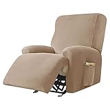 GLLUSA Stretchhusse Für Relaxsessel Luxus-Samt Sesselbezug 4-teiliges Set, Super Weicher Stoff Komplett Ruhesessel Bezug Sesselschoner, Für Fernsehsessel, Liegesessel (Color : 10, Size : A)