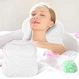 Badewannenkissen - 4D-Air-Mesh Komfort Badewannen Kissen mit 6 Rutschfesten Saugnäpfen für Whirlpool Badewannen Home Spa,Nacken Kopf Rücken Schulter Stützfunktion, Luxus BadeKissen
