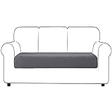CXYKN Stretch-Couch-Kissenbezüge, Sofa-Sitzkissenbezug, Spandex-Jacquard-Sofakissen-Möbelschutz mit elastischer Unterseite für Sofakissen-grau-groß
