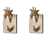 BPILOT Kleiderhaken 2Pcs Reine Handgemachte Tierform Schlüsselhaken Kleiderhaken Wanddekoration Kleiderhaken Golden E