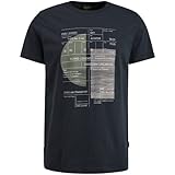PME Legend Herren Rundhals T-Shirt Single Jersey - Regular Fit Blau Weiss S-3XL, Größe:3XL, Farbe:Salute 5281