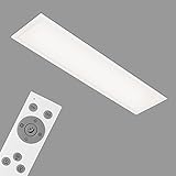 BRILONER – Deckenlampe LED, Bürodeckenlampe LED Panel dimmbar, Farbtemperatursteuerung, inkl. Fernbedienung, 24W, 2.600 Lumen, Weiß, 1000x250x60mm (LxBxH)