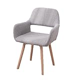 YCZHD Gepolsterter Stuhl, hohe hintere Küchenstühle Moderne Gewebe-Essstühle natürliche hölzerne Beine für Make-up-Stühle Anwendbares Lounge-Meeting(Color:GRAU)