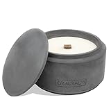 GRAURAUM Kerzenfresser mit Dauerdocht: Kerzen einschmelzen - 15cm x 9cm Tischfeuer inkl. Deckel als großes Outdoor-Feuer - Kerzenfeuer Outdoor-Kerze mit langer Brenndauer - nachhaltiges Rapswachs