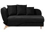 Praktische Chaiselongue Samtstoff mit Bettkasten linksseitig schwarz Meri