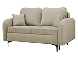 Mirjan24 Schlafsofa Vadrin II mit Bettkasten und Schlaffunktion, Couchgarnitur, 2 sitzer Schlafsofa, Sofa mit Bettfunktion, Schlafcouch, Bettsofa, Couch mit Schlaffunktion (Manila 02)