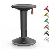 Interstuhl UPis1 - ergonomischer Sitzhocker mit Schwingeffekt - höhenverstellbar - Hocker mit rutschhemmender Standfläche & Kippschutz - Sitzhocker für gesünderes Arbeiten (Black)