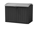 Keter Aufbewahrungsbox/Mülltonnenbox Store it Out Ultra, Anthrazit, 2000 Liter Stauraum für 2X 240 & 1x 120- oder 2X 360 Liter Mülltonnen - als Mülltonnenbox, Fahrradgarage oder Geräteschrank nutzbar