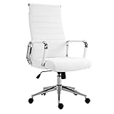 SVITA Elegance Comfort Bürostuhl Kunstleder weiß Schreibtischstuhl Drehstuhl