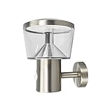 Lindby Edelstahl LED Wandlampe aussen mit Bewegungsmelder, Außenleuchte spritzwassergeschützt IP44, 8,1W LED, warmweiß (3.000K)