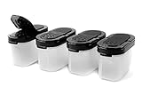 Tupperware Gewürz-Zwerge 120 ml (4) schwarz Gewürz Behälter Gewürzbehälter klein 37573