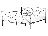 Beliani Komfortables Metallbett in romantischem Stil 140 x 200 cm schwarz Dinard