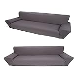 sofa-abdeckung, sofa abdeckung rutschfeste stretch sofa-husse 7 einfarbige elastisch mit rutschfestem schaum für büro for hotel für kinder(grau)