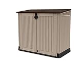 Keter Store-It Out Midi Gartenlager aus Kunststoff, Schuppen, Beige und Braun, 130 x 74 x 110 cm 17197253