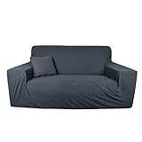 Pino Products Sofa Abdeckung Wasserdicht - 3 Sitzer Sofa überzug Stretch - Doppelte wasserdichte Sofadecke - Abdeckung der Eckcouch - Rutschfester Bezug, Auslaufsicherer Möbelschutz - Grau