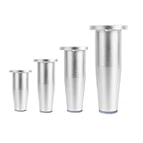 4er-Pack Möbelbeine Aluminiumlegierung, verstellbare Sofafüße, Schrankfüße Metall, for Schränke, Kleiderschränke, TV-Schränke, Schubladen, Nachttische, Couchtische, Sofas, mit Befestigungsschrauben, G