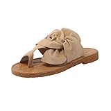 Sandalen Damen Sommer Mit Blumen bestickte Twist-Detail-Sandalen für Damen-Damen-Pantoffeln Sonderangebote Damenschuhe