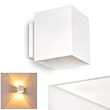 HOFSTEIN Wandlampe Laforsen aus Metall in Weiß, moderne Wandleuchte mit Lichteffekt, 1 x G9-Fassung, Cube/Innenwandleuchte mit Up & Down-Effekt, ohne Leuchtmittel