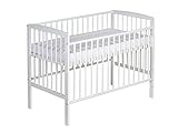 Schardt - Baby Beistellbett MICKY Plus - Weiß 60×120 CM aus Massivem Buchenholz Stufenlos Höhenverstellbar 3in1 - inkl. Umbauseiten und Sicherheitsgurtsystem - Hervorragend für Boxspringbetten