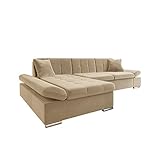 Mirjan24 Ecksofa Malwi Premium mit Regulierbare Armlehnen L-Form Sofa vom Hersteller Eckcouch mit Schlaffunktion + Bettkasten Couch Wohnlandschaft (Horton 204 10, Seite: Links)