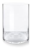 Blumenvase aus Glas in verschiedenen Größen von Varia Living | Glasvase rund | Glaszylinder mit Boden für Kerze | Windlicht aus Glas | klar (H 25 cm | Ø 20 cm)