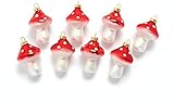 Heitmann Deco Ornament Glas Fliegenpilze - Behang Set aus Glas - 8teilig - Rot, Weiß - zum Aufhängen - Christbaumschmuck