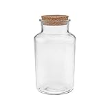 mikken Vorratsglas 2 Liter Apothekerglas Glasdose mit Korken inkl. Beschriftsungsetikett