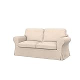 Soferia Kompatible Ersatzbezug fur EKTORP 2er-Bettsofa, Stoff Softi Beige, Beige