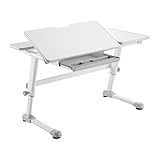 Ergo Office ER-435 Ergonomischer Kinderschreibtisch mit Höhenverstellung und Neigungsverstellung Kinder-Schultisch bis 75kg Schublade