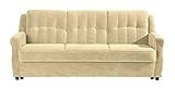 Max Winzer Sofa 3-Sitzer mit Bettfunktion Moldau Microfaser beige