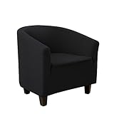 YOPOIY dehnen Sanft Cocktailsessel Bezug sesselbezug Jacquard Loungesessel Cocktailsessel Abnehmbar Waschbar Wannenstuhlbezug für Living Room Bar Counter Hotel -Schwarz
