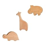 Dasellfa Kleiderhaken für Kinder aus Holz in Tierformen, Wandhaken, Haken Selbstklebend, Garderobenhaken Kinder, Haken Ohne Bohren, Mehrzweckhaken Wall Mounted Hooks, Mützen, Kinderzimmer Deko