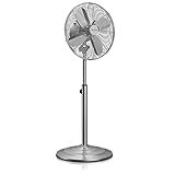 Brandson - Standventilator mit Oszillation 80°, hoher Luftdurchsatz und sehr leise, höhenverstellbarer Standfuß 75 bis 99 cm, 3 Geschwindigkeiten bis 2697 m³/h, 30° neigbar, Ventilator Standlüfter