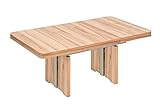 58 aufm Kessel Funktionstisch Caoimhe höhenverstellbar und ausziehbar 140(190) x 80 x 56-75 Couchtisch massiv Kernbuche 16064