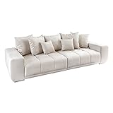 riess-ambiente.de Extravagantes XXL Sofa ELEGANCIA 285cm Champagner beige Samt inkl. Kissen Bigsofa