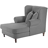 ALIDAM Schlafsofa Bettsofa Sessel Microfaser Grau Buche Nussbaumfarben Sitzer Sofa Couch