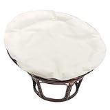 Papasan Kissenbezug, Nur Wasserabweisend,Papasan-Stuhlkissen,Schonbezug Für Den Außenbereich,Hautfreundlich,Lichtecht,Bezug Mit Reißverschluss Für Runde Eierstuhlkissen(Size:47*47in,Color:Weiß)