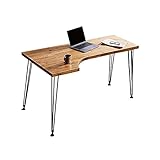 Computertisch Moderner minimalistischer hölzerner Schreibtisch L-förmig PC. Laptop Schreibtisch Home Ecktisch Arbeitstabelle, stabile Metallhalterung, PC Tisch Schreibtisch (S