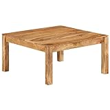 vidaXL Akazienholz Massiv Couchtisch Landhaus-Stil Beistelltisch Wohnzimmertisch Kaffeetisch Sofatisch Holztisch Teetisch Tisch 80x80x40cm