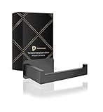 Perfectosan® | Toilettenpapierhalter ohne Bohren| Superior-Collection | Modell Callustus | Klopapierhalter zum Kleben | (Schwarz)