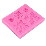 Brot Ausstecher Blumen Fondant Cake Silikon-Schimmelblumen- und Schmetterlings-Süßigkeitenformen für Kuchendekoration Projekte Gefrierbeutel Spülmaschinenfest（Rosa)