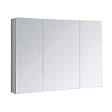 RALIRA Badezimmerschrank Wandmontierter Wandmontierter Schrank Edelstahl Badezimmer Dreitüriger Spiegelschrank Spiegelschrank Aufbewahrungsschrank