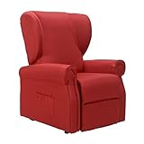 Sime Diana 2 Motoren Sessel mit aufstehhilfe Medizinisches Gerät 2 Räder Mikrofedersitz schmutzabweisend fernsehsessel elektrisch schlafsessel Rot