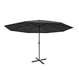 Sonnenschirm Meran Pro, Gastronomie Marktschirm ohne Volant Ø 5m Polyester/Alu 28kg - anthrazit ohne Ständer