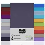 Boxspringbett Spannbettlaken Spannbetttuch bis 36 cm Steghöhe | Bettlaken Jersey aus 100% Baumwolle für Wasserbetten | OEKO-TEX® MADE IN GREEN | 180-200x200-220 cm Schokobraun