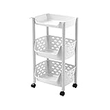 TybAtt Karren Küchenwagen Mit Coverbrett Und Rädern Multifunktionaler Lichtlager Trolley Abnehmbarer Badezimmerwagen/Braun/37,5 * 32,5 * 72,5 cm (14,7 * 12,5 * 28,5 Zoll)