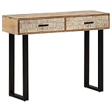 ZEYUAN Konsolentisch, Beistelltisch, Sideboard Wohnzimmer, Flur Möbel, Couchtisch, Regal Wohnzimmer, Wohnzimmer Tisch, 100x30x75 cm Massivholz Mango