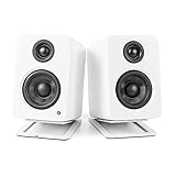 GUINJO Desktop-Lautsprecherständer für kleine Lautsprecher und kompakte Studiomonitore | Unterstützt 2,7 kg (6 lb) | Dämpfende Schaumstoffpolsterung (Color : White, Size : A Pair)